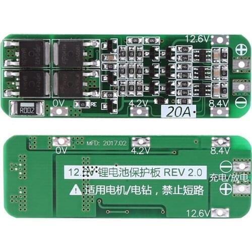 2 PCS Li-ion Lithium Battery 3S 20A 18650 Charger Protection Board PCB BMS 12.6V Cell Charging Protecting Module AUTO DIY Kit