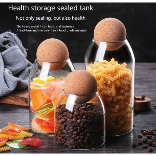 2021 new Borosilicate Transparent Lead-Free Glass Sealed Can Storage Tank Grains Storage Jar Creative Cork Tea Containers