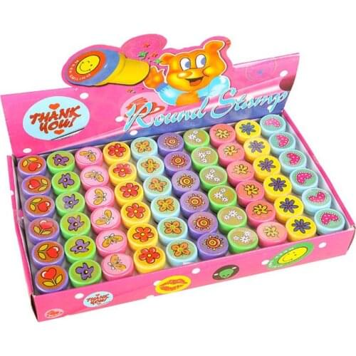 30/60PCS Self-ink Stamps Kids Party Favors Supplies Birthday Christmas Gift Boy Good Bag Fun Stationery Felizever Event Toys