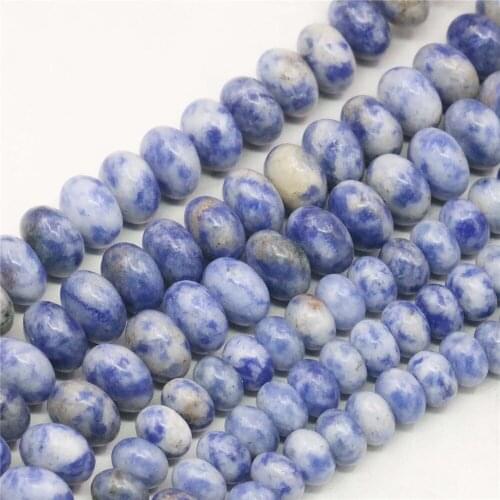 4x6mm 5x8mm Abacus Blue-vein Stone Sodalite Chalcedony Loose Beads Women Natural DIY Jaspers Hand Made Fashion Jewelry Making