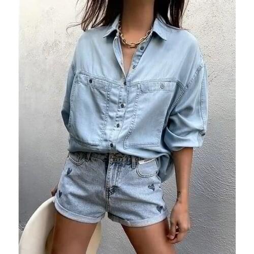 Женские синие рубашки ANGLIU China At AliExpress