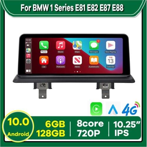 10.25" 8Core 8+128G Android 10 Car Multimedia Player GPS Navigation Radio for BMW 1 Series 120i E81 E82 E87 E88 2005-2012 Stereo