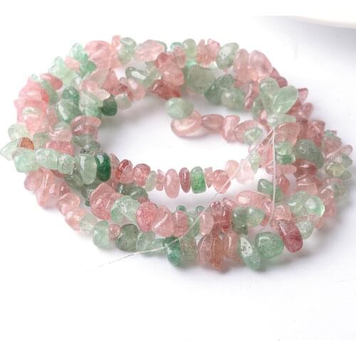 3-5x6-8mm Green Pink Cherry Quartzs Beads Natural Freeform Chips Stone Beads For Jewelry Making Beads 32'' DIY Beads Trinket