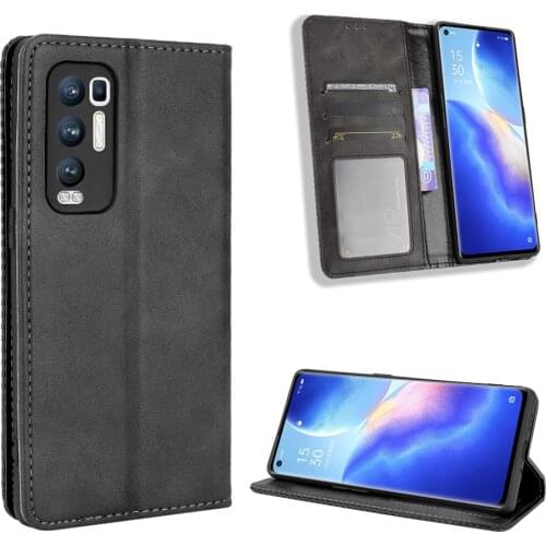 For OPPO Reno 5 Pro Plus Case Wallet Flip Style PU Leather Phone Bag Cover For Reno 5 Pro+ Reno5 With Photo Frame