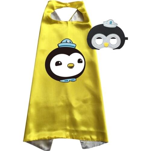 Childrens Capes Octonauts Costume Satin Cape Felt Masks Birthday Party Dress Up Cosplay Cloak Anime Polyester Cloak