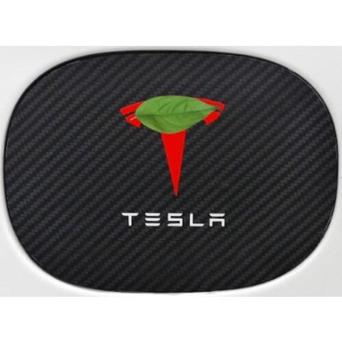 For Tesla for Model X 2014-2018 the latest fuel tank top carbon fiber protection sticker decoration Exterior Auto accessories
