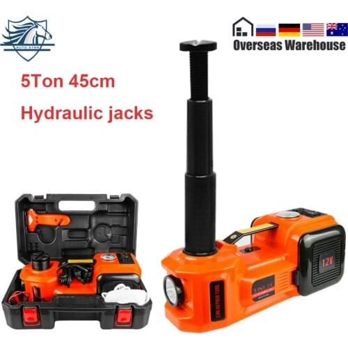 5T 45cm Car Jack Electric Hydraulic Jack Protable Tire Lifting Car Repair mechanical Tools Inflator Flashlight Safe Hammer