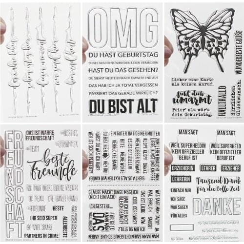 German Words Transparent Clear Silicone Stamp/Seal for DIY scrapbook/photo album Decorative clear stamp ST0903