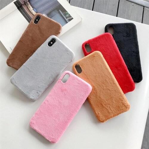 Smooth Plush Warm Furry Phone Case For iPhone 12 Mini 12 Pro 11 Pro XR X XS Max 7 8 Plus 6 6s Plus Fur Soft TPU Back Cover Case