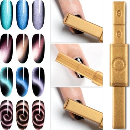 Multi-funcation 12 in 1 Magnetic Nail Art Stick 3D Cat Eyes Effect Strong Magnet Board Painting Gel Nail Polish Manicure Tool