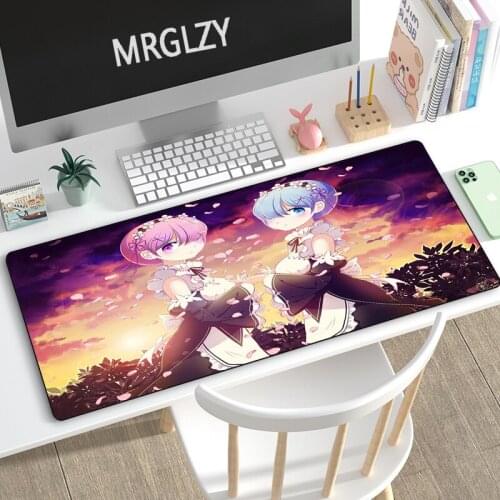 MRGLZY Drop Shipping Anime Cute Girl Rem Mouse Pad Gamer Large DeskMat Placemat Computer Gaming Peripheral Accessories MousePad