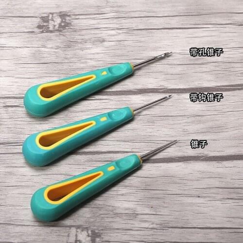 Professional Speedy Stitcher Sewing Awl Hand Repair Tool Kit for Leather and Heavy Fabrics Straight Needle Curved and Hole