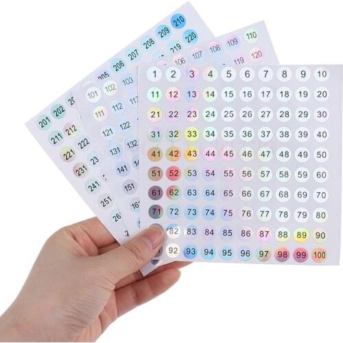 Number 1-300 Laser Labels Number Stickers Nail Polish Bottle Marker Stickers Adhesive Number Tags Waterproof