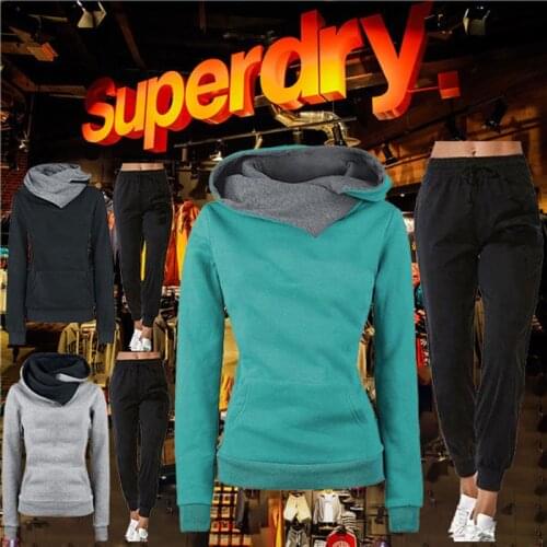 2021 New Fashion Tracksuit for Women Clothes Two Piece Set Hooded Sweatshirts Top and Pants Casual Ensemble Femme Joggers Suits