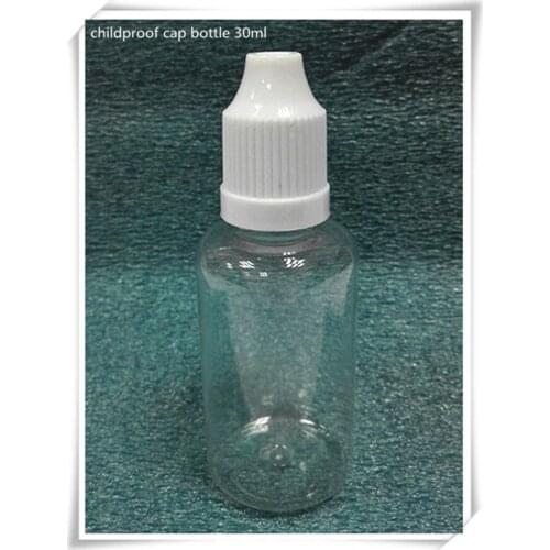 Childproof cap plastic bottle 30ml long thin tip clear bottle ,essential bottle 1000pcs/lot with certificate US 16 CFR 1700.20