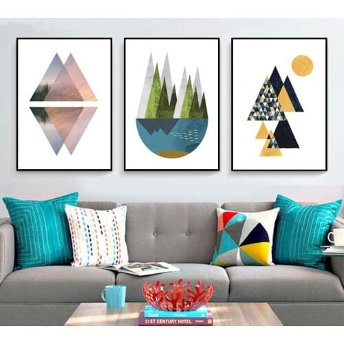Posters And Prints Living Room Nordic Decoration Home Marble Geometry White And Black Wall Picture For Home Design Modern