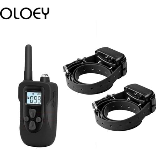 2 Receivers 350m Pet Vibration Shock Remote Dog Collar Training Equipment Electric Anti-Bark Waterproof Rechargeable Dog Trainer