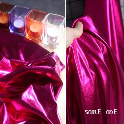 Stretch Spandex Fabric Imitation Leather Rose PU Coating Waterproof DIY Decor Patches Tights Coat Dress Designer Fabric