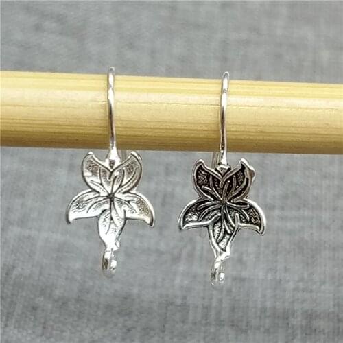 4 Pairs of 925 Sterling Silver Lotus Flower Earring Ear Wire Hook for Yoga