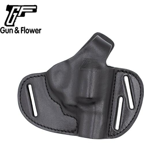 Gunflower Tactical Concealed Carry Gun Bag 3 Slot Pancake OWB Leather Pistol Holster for Tuarus T85