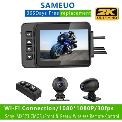 SAMEUO Q3 Motorcycle camera 4K Video recorder dash cam Moto Action camera dvr bike drive recorder motorcycle room Waterproof WIF