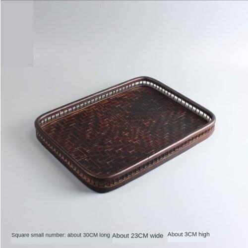 Japanese bamboo woven lacquer tray tea set storage tray tea tray serving tray breakfast tray tea ceremony Rectangular
