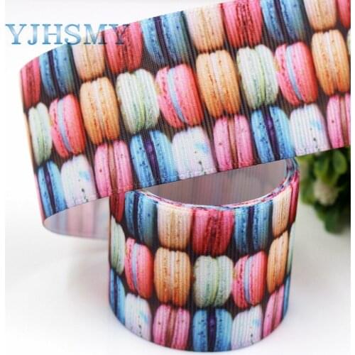 YJHSMY G-18716-614,10 yards 38 mm Donut Ribbons Thermal transfer Printed grosgrain Wedding Accessories DIY handmade material