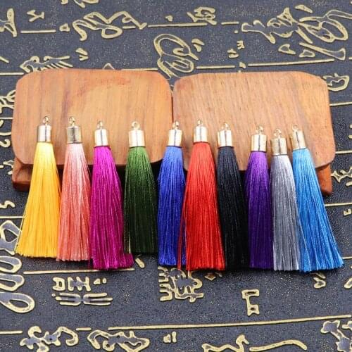 10pcs 6cm Alloy Metal Caps Small Tassel Fringe Pendant DIY Crafts Jewelry Curtain Hang Ice Silk Tassel Trim Key Decor Materials