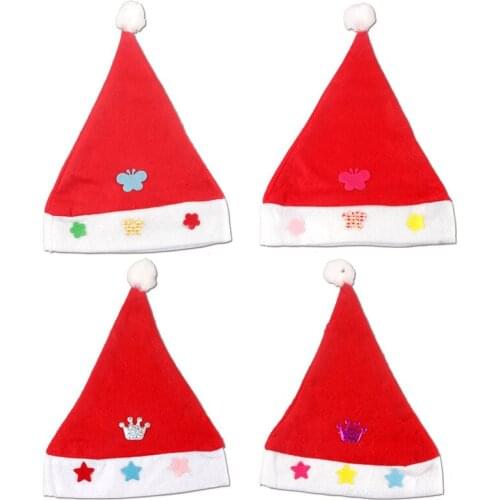 10pcs Xmas Adult Ordinary Christmas hats Santa hats Children cap for Christmas party Props Party dress party atmosphere cap