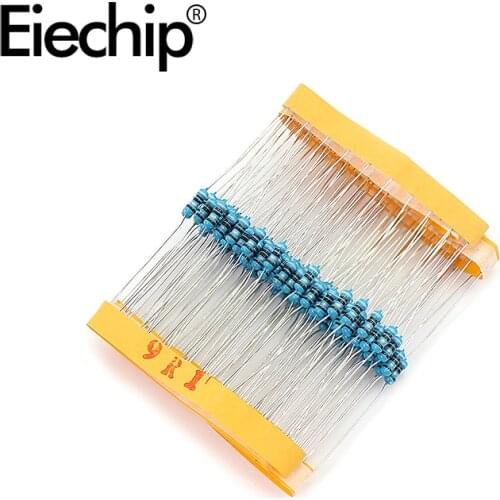 100pcs/lot 1/4W 1% Metal film resistor 9.1R 0.25W resistance 9.1 ohm Throught Hole