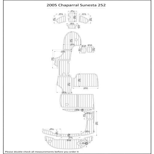 2005 Chaparral Sunesta 252 Swim Step & Cockpit Pad Boat EVA Teak Decking 1/4" 6mm
