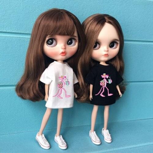 2019 new 1/6 fashion doll outfit Doll Accessories carton T-shirt for blyth clothing azone OB24 1/6 doll accessories for barbie
