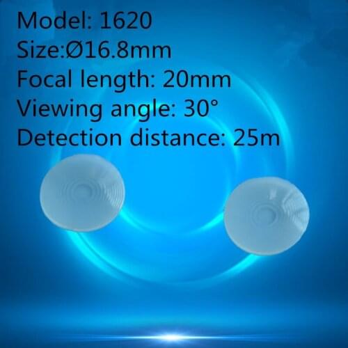 50pcs 1620 Plano round shape human body infrared PIR sensor HDPE plastic fresnel lens diameter 16.8mm focal length 20mm