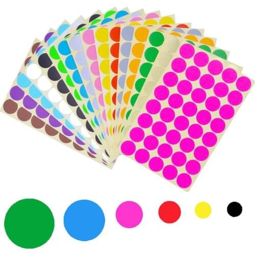 6/8/10/13/19/25mm Colorful Empty Papers Sticker for Glass Essential Oil Bottle Cap Lid Labels Blank Round Circles Stickers