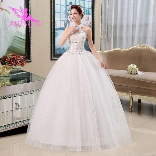 AIJINGYU 2021 elegant Customized new hot selling cheap ball gown lace up back formal bride dresses wedding dress WK522
