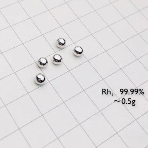 Free shipping 99.99% purity rhodium metal element Rh single shiny pellet 0.5g rhodium melt ball