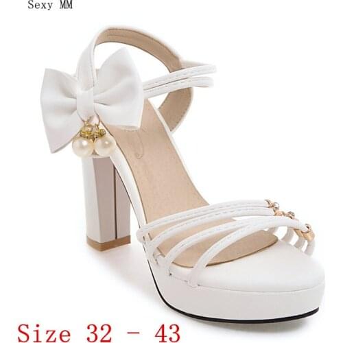 Platform Gladiator Sandals Women Summer Shoes Peep Toe Sandals High Heels Pumps Woman High Heel Shoes Small Plus Size 32 - 43