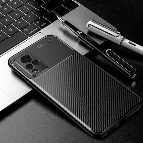 Case For Vivo V21 Carbon Fiber Cover Shockproof Phone Back Soft Cover on For Vivo V21 Couqe Fundas