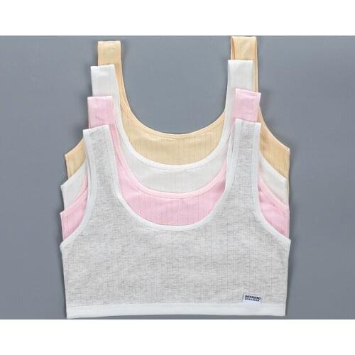 Girls Bras Puberty Kids Training Vests Sport Tops Breathable Teens Lingerie Children Solid Underwear Bras for 8-18 Years Old