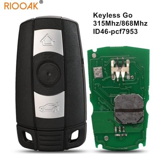 Keyless-go Remote Smart Key 315/868MHz for BMW 3/5 Series CAS3 CAS3+ X5 X6 Z4 E70 Car ID46 Pcf7953 Comfort Access Hands Free