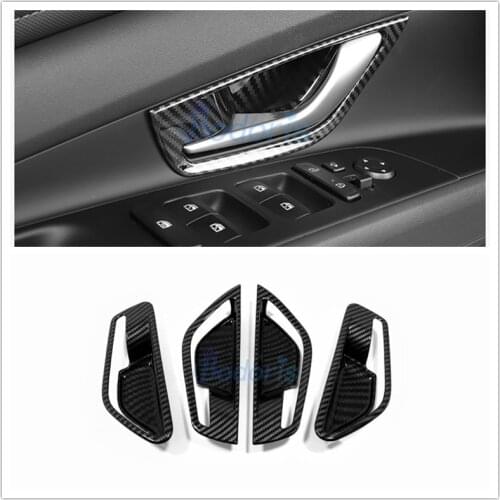 For Hyundai Elantra CN7 2020 2021 Interior Carbon Fiber Color Front Rear Door Handle Bowl Insert Panels Car Styling Accessories