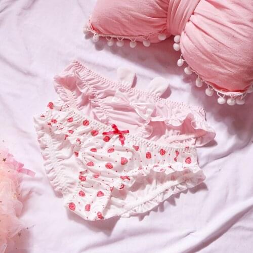 Bow tie agaric young girl ice silk rabbit ears pink milk silk underwear ropa interior erotica mujer ondergoed dames string