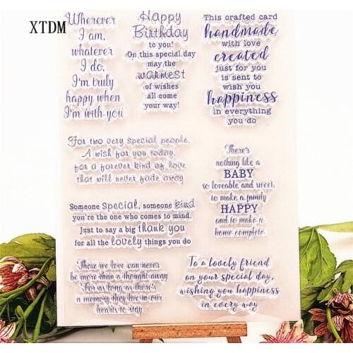 Hot selling text transparent clear stamp / silicone seal roller stamp DIY scrapbook album / card production