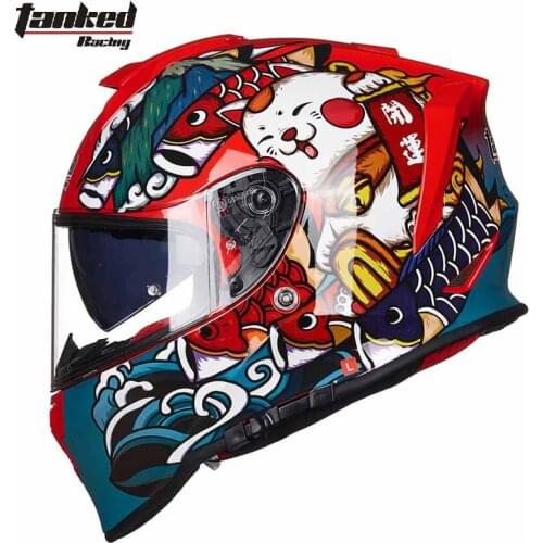Chinese fad Tanked Racing Motorcycle bike helmet Anti-fog patch Accessories Moto Motocross helmets for Women man safety Cap