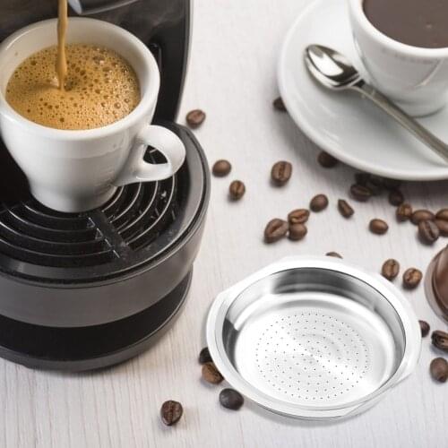 Stainless Steel Coffee Filter Cup Reusable Coffee Capsule for Senseo Coffee Machine with Spoon Brush Kitchen Accessories