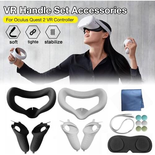 VR Handle Set Accessories Protection Kit For Oculus Quest 2 VR Touch Controller Shell Cover Case With Waterproof Ankle StrapGrip