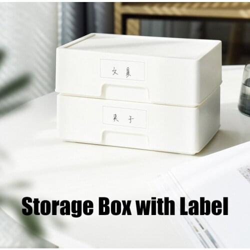 Japanese-style Labelled Storage Box Plastic Storage Organizer Drawers Desktop Cabinet Pantry Drawer Storage Box Partition Box