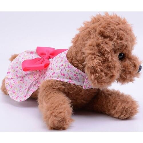 Summer Dog Dresses Floral Bow Dresses Pet Dog Wedding Dress Cat Products Dog Clothes for Small Dogs
