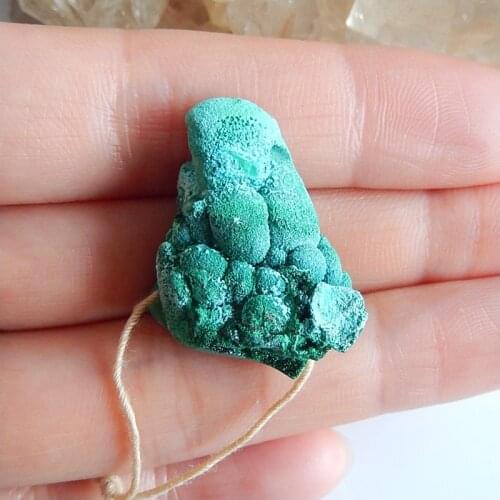 Natural Malachite Roughs, Malachite Gemstone Natural Pendant Bead,Semiprecious jewelry earring,24x23x15mm,9.8g