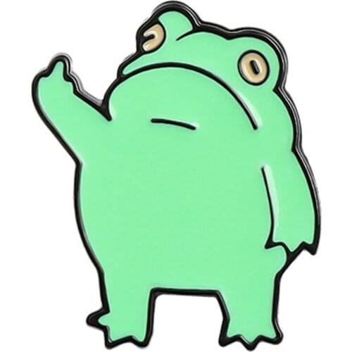 Cartoon Froggy Badge Funny Frog Enamel Pin Custom Cool Animal Brooches Bag Lapel Pin Jewelry Gift for Friends